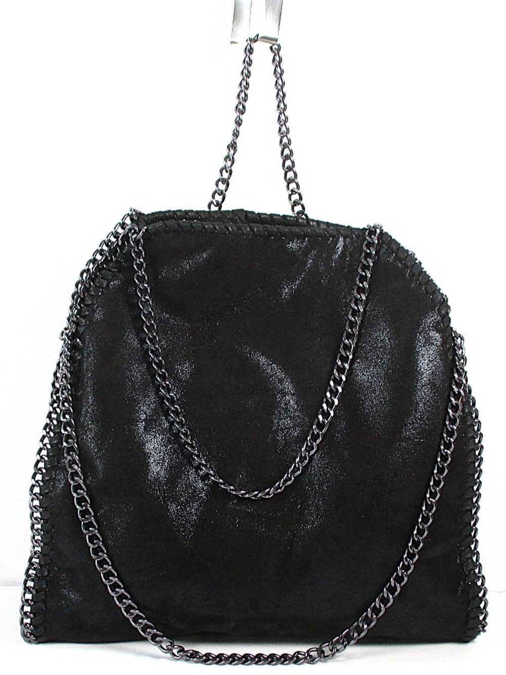 ACCESSORIZE ME CHAIN TRIM FAUX CALFSKIN SLOUCHY TOTE